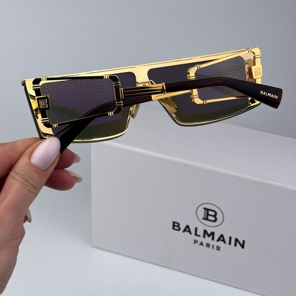 Balmain WONDER BOY-III BPS-127C-145 Men BRAND NEW Sunglasses Titanium Gold Red - Picture 5 of 12